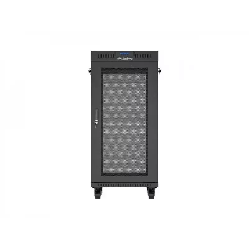 Rack cabinet LANBERG FF01-6624-23BL 24U freestanding 19 inch 600×600 mm IP20 Melns