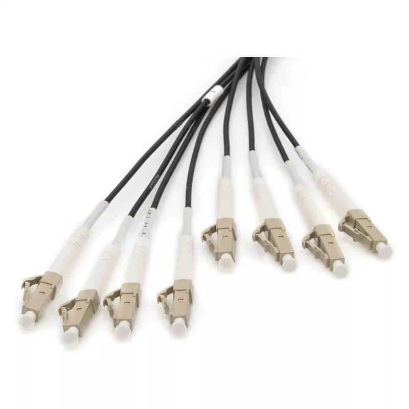 Fiber breakout kabelis DIGITUS DK-24338U030BK-BBB, pre-assembled OM4 multimode 8-core, LC/UPC–LC/UPC, 30 m, U-DQ(ZN) BH