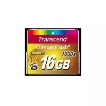 TRANSCEND TS16GCF1000 Transcend atmiņas karte 16GB Compact Flash 1000x (Lasīšana 160MB/s, rakstīšana 70MB/s)