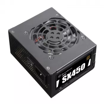 SilverStone SST-SX450-B - barošanas bloks (iekšējs) - ATX12V 2.4/ SFX12V - 80 PLUS Bronze - AC 90-265 V - 450 Watt - aktīvs PFC - melns