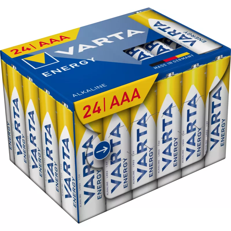 Alkaline Micro (AAA) baterijas Varta ENERGY Cube 24-pack (MPN 4103229234)