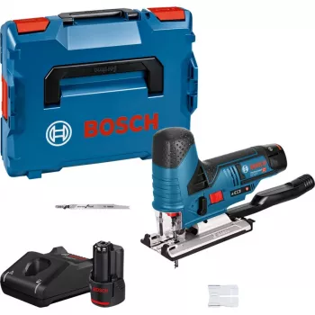 Akumulatora figūrzāģis GST 12V-70 Professional, 12 volti (zils/melns, 2x litija jonu akumulators 3,0 Ah, L-BOXX kastē)