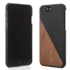 Aizsargājošs koka un ādas maciņš Woodcessories EcoSplit priekš iPhone 7 Plus / 8 Plus — Valrieksts Melns