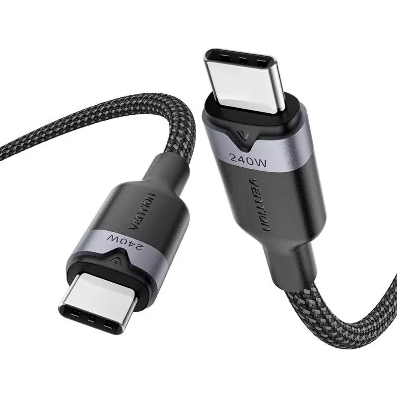 USB-C uz C 2.0 Vention 3.1 5A 240W 1m BK kabelis