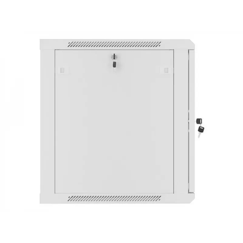Lanberg pie sienas stiprināms instalācijas plaukts 19 inch 12U 600x600mm pelēks (stikla durvis)
