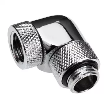 Alphacool Eiszapfen Connector Series - Leņķa montāžas adapteris šķidruma dzesēšanas sistēmai - Sudraba-niķelis