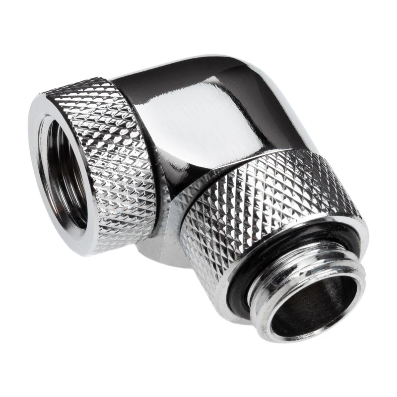 Alphacool Eiszapfen Connector Series - Leņķa montāžas adapteris šķidruma dzesēšanas sistēmai - Sudraba-niķelis