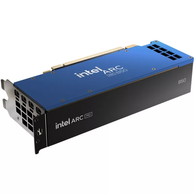 Grafikas karte INTEL Arc Pro B50 — 16 GB GDDR6, 128-bit, PCIe 5.0, aktīvā dzesēšana