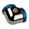 Bitspower Adapteris 90° 16mm OD uz 16mm OD cietajai caurulei, melns spīdīgs/ar zilu akcentu