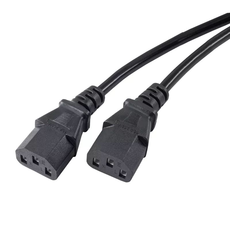 Akyga AK-PC-04A strāvas sadalītāja kabelis CEE 7/7 uz 2x IEC C13, 1,8 m, melns
