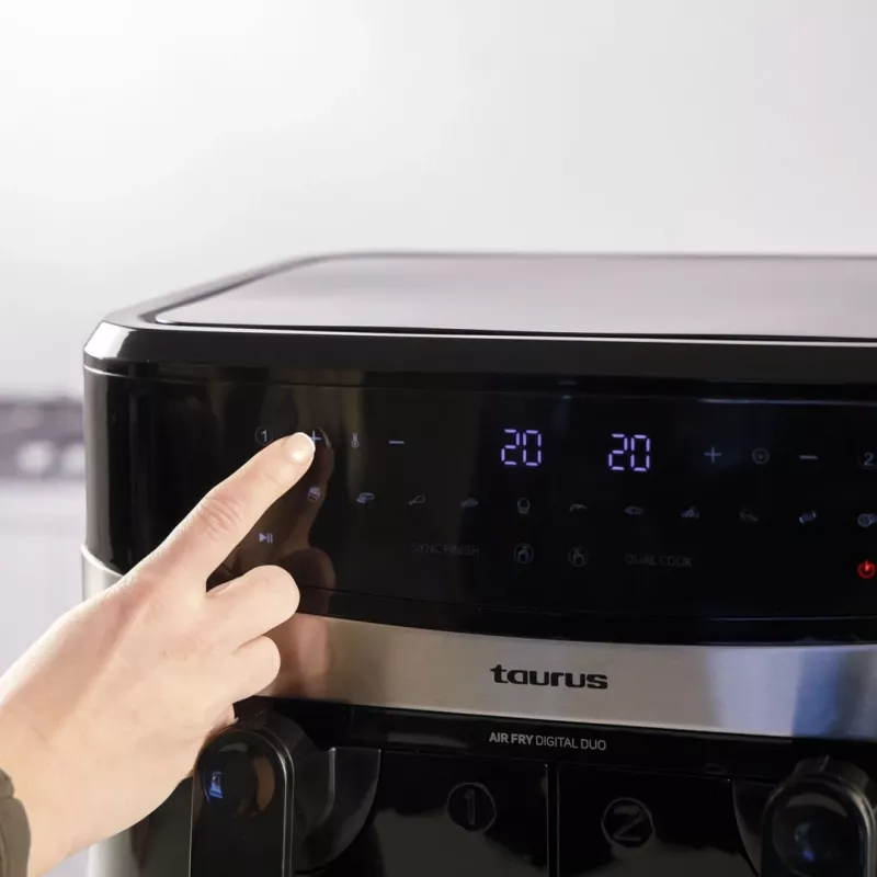 Taurus Air Fry Digital Duo Double 9 L 2200 W karstā gaisa fritieris Melns