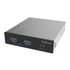 Akasa USB 20 Gbps Type-C panelis ar diviem 5 Gbps Type-A portiem