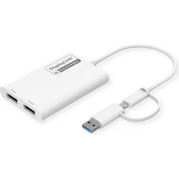 ROLINE Displeja adapteris USB Type C A - Dual DP 4K60 ST/BU - Adapteris - Digitāls/Dati (12.03.3207)