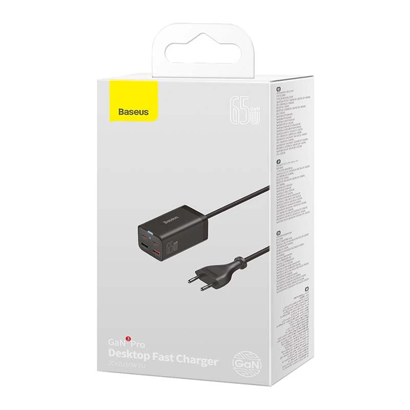 Lādētājs Baseus GaN3 Pro Mobilais tālrunis Planšetdators Melns Maiņstrāva Iekštelpām 15 V 3 A