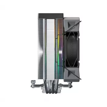 Gaisa dzesētājs Montech NX400 ARGB, 120 mm ventilators, FDB, 800–1950 RPM, TDP 270 W, melns