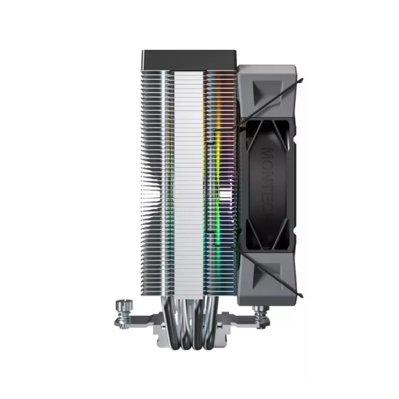 Gaisa dzesētājs Montech NX400 ARGB, 120 mm ventilators, FDB, 800–1950 RPM, TDP 270 W, melns