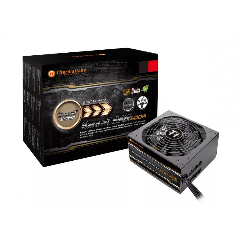 Barošanas bloks Thermaltake Smart SE2 600W ATX daļēji modulārs, 86% efektivitāte, 120 mm ventilators