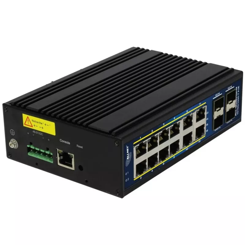 Pārvaldāms slēdzis ALLNET ALL-SGI8016PM L2+/L3 12x Gigabit Ethernet PoE