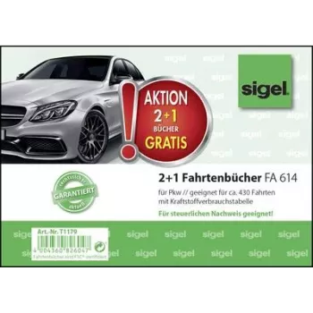Piezīmju grāmatiņa Sigel Logbook T1179 A6 ainavformāts, 40 lapas, 3 gab. iepakojumā