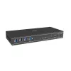 Lindy 2 pieslēgvietu divu galviņu HDMI 4K60, USB 3.0 KVM slēdzis, 4096 x 2160 pikseļi, 4K Ultra HD, melna