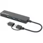 Manhattan USB-C un USB-A kombinētā dokstacija/cents, Porti (4): USB-A (x4), 5 Gbps (USB 3.2 Gen1 jeb USB 3.0), Ar USB barošanu (nav nepieciešams ārējs barošanas avots)