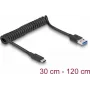 USB kabelis DeLOCK 85349 USB 3.2 Gen 2 1,2 m USB A USB C Melns