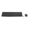 Logitech MK235 Bezvadu tastatūras un peles komplekts, pilna izmēra, pelēks