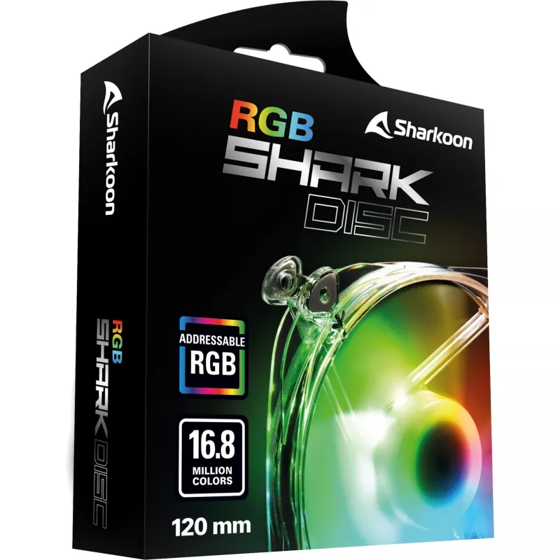 SHARKOON SHARK Disc ARGB 120mm korpusa ventilators - balts