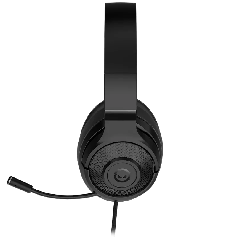 LORGAR Noah 101, Gaming austiņas ar mikrofonu, 3,5 mm ligzdas savienojums, kabeļa garums 2 m, salokāms dizains, PU ādas ausu spilventiņi, izmērs: 185*195*80 mm, 0,245 kg, melns