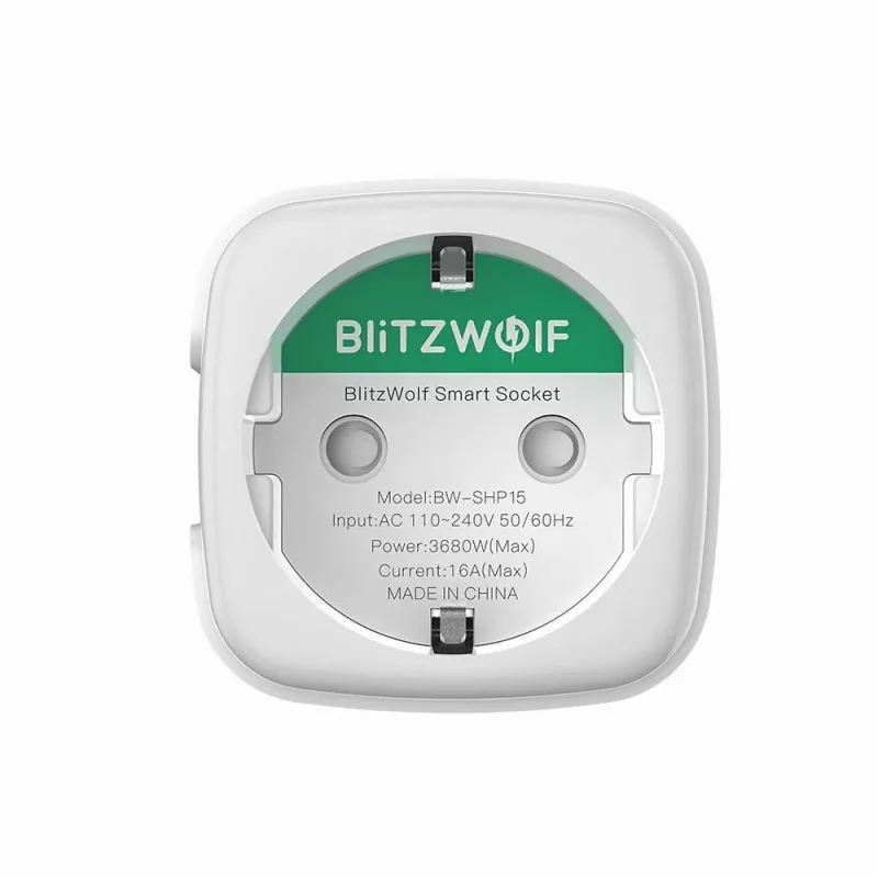Viedā kontaktligzda BlitzWolf BW-SHP15 ZigBee 3680W — iebūvēta Wi‑Fi/ ZigBee saderīga strāvas kontaktligzda