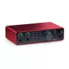Audio interfeiss Focusrite Scarlett 2i2 4. paaudze — 2-ieeju/2-izeju USB-C, 24 bitu/192 kHz, 69 dB priekšpastiprinātāji, galda, melns/sarkans