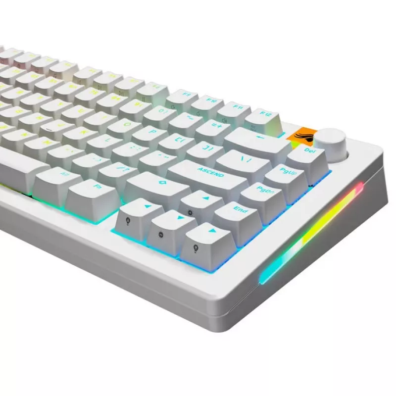 GLORIOUS GPBT aizmugurgaismojamās tastatūras vāciņi — PBT baltā krāsā, ANSI izkārtojums