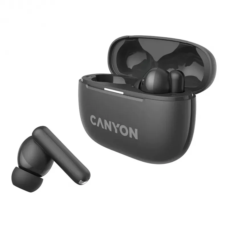 Canyon CNS-TWS10BK Austiņas un Mikrofons True Wireless Stereo (TWS) Iekšauss Zvanu/mūzikas/sporta/ikdienas lietošanai USB Type-C Bluetooth Melns (CNS-TWS10BK)