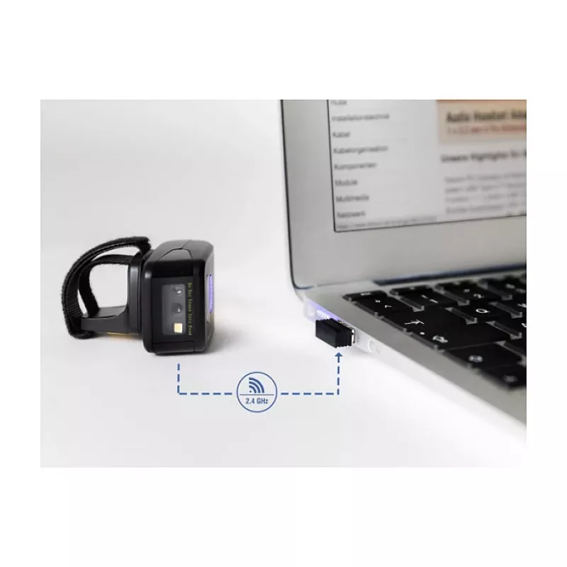 DeLOCK USB Dongle bezvadu svītrkodu skeneris 2.4 GHz melns USB A
