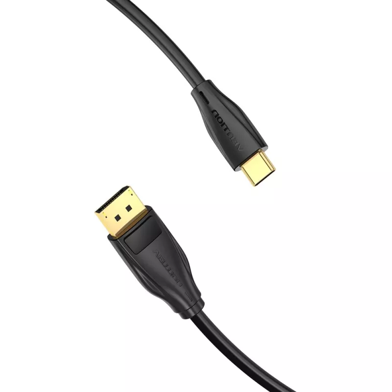 Vention USB-C uz DisplayPort 8K kabelis 2 m, USB Type-C uz DP, melns
