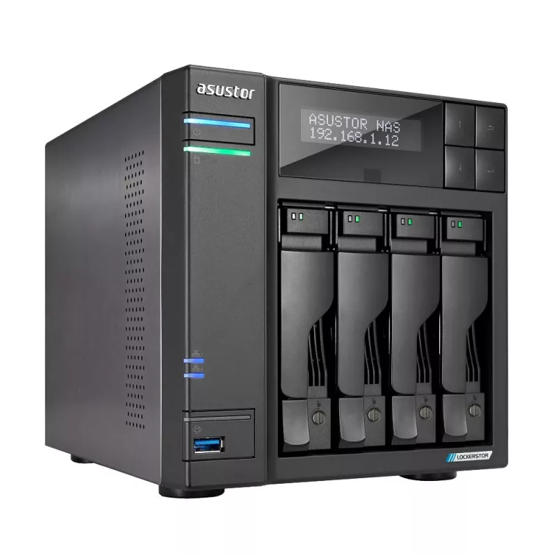 Asustor LOCKERSTOR 4 Gen2 (AS6704T) NAS galddators Intel® Celeron® N N5105 4 GB DDR4 0 TB ADM Melns