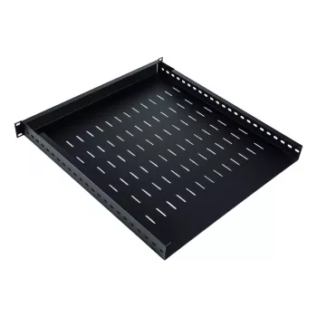 Plaukts Digitus TN-19-5/9-1U-W-BK tērauda melns 19 collu 500mm dziļums