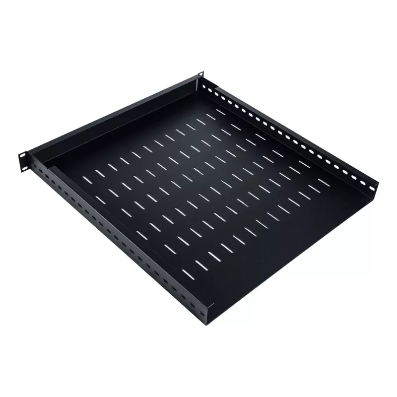 Plaukts Digitus TN-19-5/9-1U-W-BK tērauda melns 19 collu 500mm dziļums