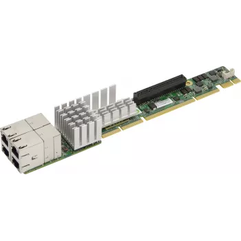 Super Micro Supermicro Add-on Card AOC-UR-i4XT 1U Ultra Riser - tīkla adapteris - 10Gb Ethernet x 4 - paredzēts SuperServer 1028U-TR4T+, 6018U-TR4T+ (AOC-UR-i4XT)