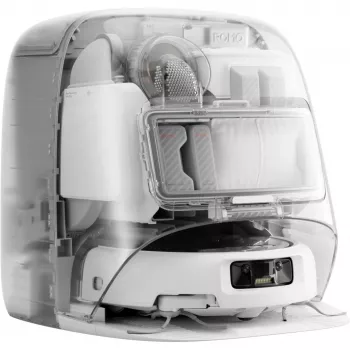 Putekļu sūcējs robots un mitrā slota DJI ROMO P (Ūdens tvertnes versija) — Pelēks/Balts, 0,26 L putekļu, 4 L tīra ūdens / 3,2 L netīra ūdens, 5000 mAh baterija