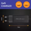 GaN klēpjdatoru lādētājs QOLTEC 52419 65W USB-C PD 5V/20V 3A/3.25A, 220–240V, 1,8 m kabelis, melns