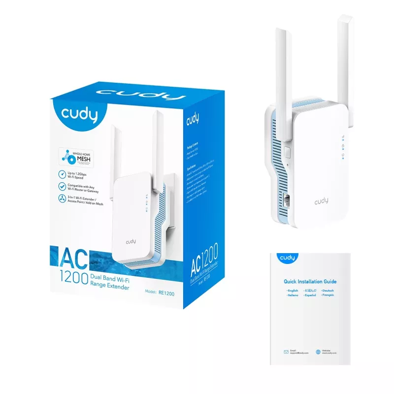Wi-Fi signāla pastiprinātājs Cudy RE1200