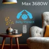 Strāvas sadalītājs MACLEAN MCE248 F/W — 3 maiņstrāvas kontaktligzdas (1×16A, 2×6A) + 4×USB (2×A, 2×C PD 20W), ES kontaktdakša, balts