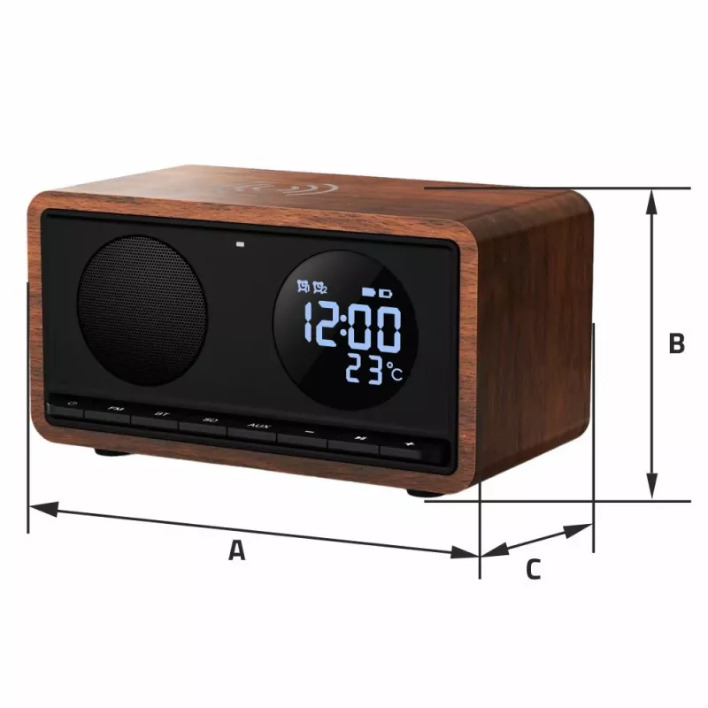 MANTA radio pulkstenis RDI912B Rimini Melns ar 12 collu displeju un 8 GB atmiņu