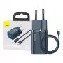 Baseus Super Si Power lādētājs ar USB-C uz Lightning kabeli 20W Zils