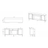JUTA EF kumode + electric kamīns 202x39.5x85 melns + linol calabria