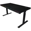 Galds spēlēm ar diviem motoriem un regulējamu augstumu sēdus/stāvus, bezvadu lādētājs, RGB apgaismojums, vadības panelis un USB pieslēgvietas, PB melamīna virsma, melns.