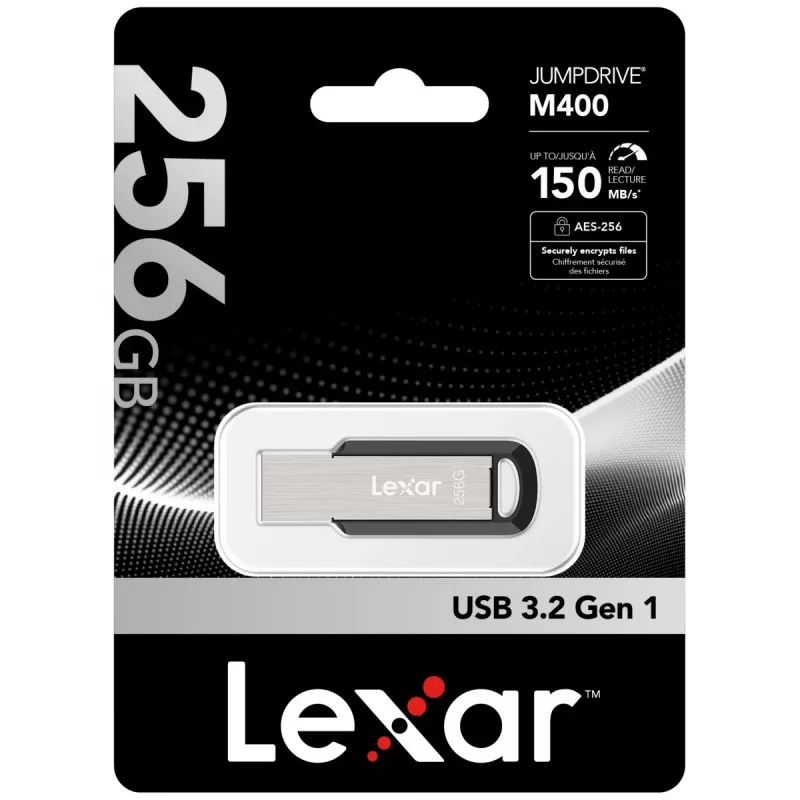 “Lexar JumpDrive M400” USB zibatmiņa 256 GB USB Type-A 3.2 Gen 1 (3.1 Gen 1) Sudraba