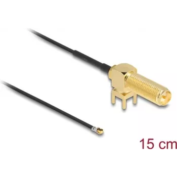 Koaksiālais kabelis DeLOCK 12032 0,15 m RP-SMA I-PEX MHF4 melns