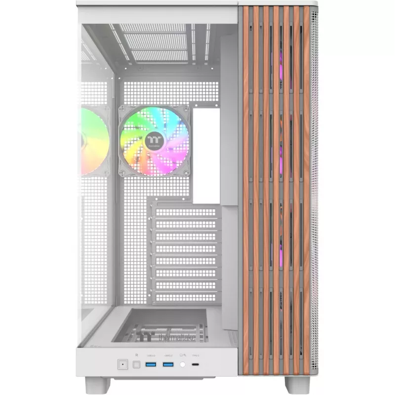 Datora korpuss Thermaltake View 380 XL WS ARGB Snow balta — Midi Tower, ATX atbalsts, ar logu
